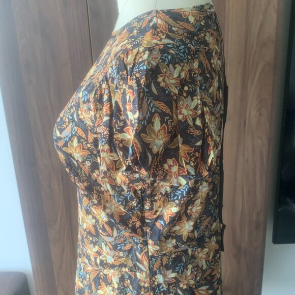 Noir Narcissus Floral Printed Cotton Long Maxi Gown Dress - Picture 3 of 9